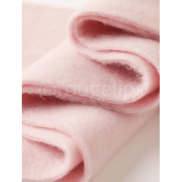 Baby Pink Wide Shawl Scarf With Tassels Fuzzy Knit - Picture 5 of 16